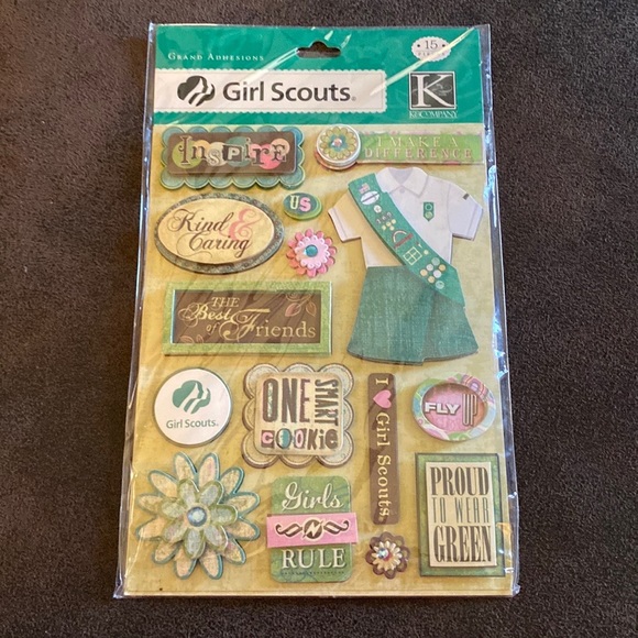 Girl Scouts Office Grand Adhesions Girl Scout Stickers Set Of 3 Nwt Poshmark